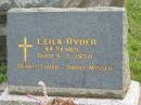 
Leila RYDER,
died 5-7-1958 aged 44 years;
Murwillumbah Catholic Cemetery, New South Wales

