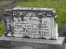 Annie Louis MCCABE,
mother,
died 23 Feb 1956 aged 76 years;
William Patrick MCCABE,
father,
died 30 May 1957 aged 75 years;
Murwillumbah Catholic Cemetery, New South Wales