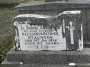 
Alexander (Lex) Patrick STAUNTON,
husband,
died 24 Jan 1054 aged 67 years;
Murwillumbah Catholic Cemetery, New South Wales
