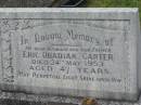 
Eric Obadiah CARTER,
husband,
died 24 May 1953 aged 47 years;
Adrian Nicholas CARTER,
25-12-1938 - 5-5-2001;
Murwillumbah Catholic Cemetery, New South Wales
