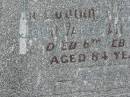 John Vaughan LARKIN,
died 6 Feb 1959 aged 84 years;
Murwillumbah Catholic Cemetery, New South Wales