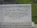 Basil James DONNELLY,
son brother,
accidentally killed 30 Aug 1952 aged 19 years;
little Len;
Murwillumbah Catholic Cemetery, New South Wales