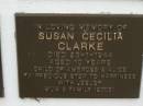 Susan Cecilia CLARKE, died 23-1-1944 aged 10 years, child of Ambrose & Alice; Murwillumbah Catholic Cemetery, New South Wales 