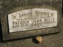 
Patrick John MILLS,
son brother,
died 25-6-1956 aged 18 months;
Murwillumbah Catholic Cemetery, New South Wales
