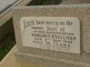 Margaret OSULLIVAN,
wife mother,
died 4 Sept 1945 aged 34 years;
Murwillumbah Catholic Cemetery, New South Wales