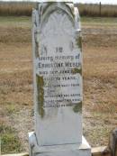 
Ernestine WEBER
18 Jun 1917
73 yrs

Mutdapilly general cemetery, Boonah Shire
