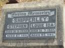 
SHIPPERLEY

Stephen
21-3-1956
67 yrs

Louie Ida
31-7-1985
95 yrs

Mutdapilly general cemetery, Boonah Shire
