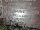 
Thomas Freeman THEAKER
17 Aug 1951
79 yrs

Matilda THEAKER
2 Jan 1961
88 yrs

Mutdapilly general cemetery, Boonah Shire
