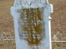 
Elizabeth
(wife of) Samuel SOLWAY
14 Feb 1917
93 yrs

Samuel SOLWAY
19 Jan 1920
aged 00 years??


Mutdapilly general cemetery, Boonah Shire
