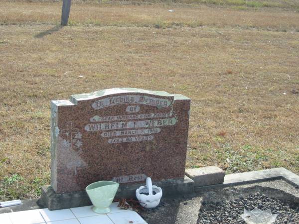 Wilhelm F WEBER  | 3 Mar 1995  | 68 yrs  |   | Mutdapilly general cemetery, Boonah Shire  | 