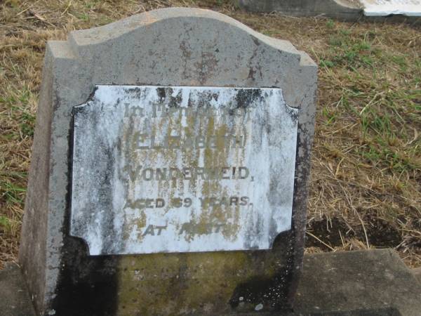 Elizabeth VONDERHEID  | 69 yrs  |   | Mutdapilly general cemetery, Boonah Shire  | 