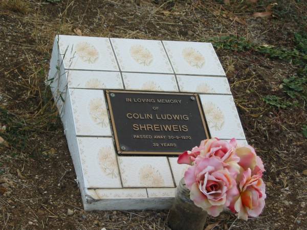 Colin Ludwig SHREIWEIS  | 30-9-1970  | 39 yrs  |   | Mutdapilly general cemetery, Boonah Shire  | 