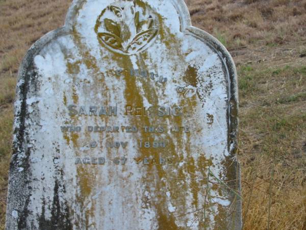 Sarah REISSIG  | 26 Nov 1890  | 47 yrs  |   | Mutdapilly general cemetery, Boonah Shire  | 