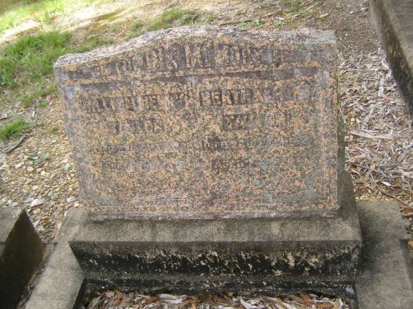 William Henry TAYLOR,  | died 27 Aug 1942 aged 64 years;  | Bertha B.F. TAYLOR,  | died 26 Jan 1930 aged 79 years;  | Nikenbah Aalborg Danish Cemetery, Hervey Bay  | 
