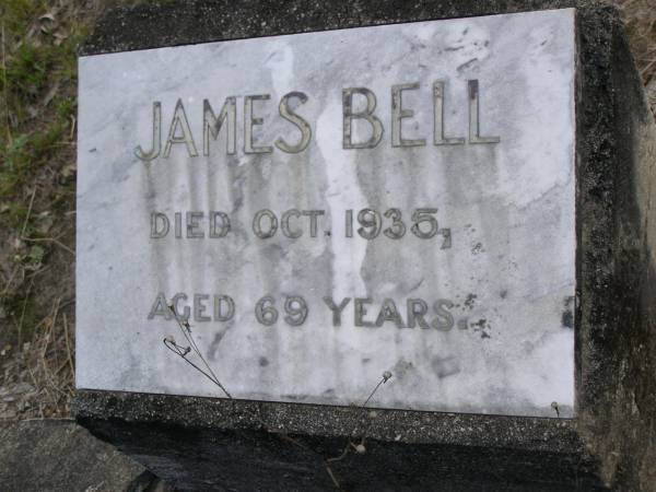 James BELL,  | died Oct 1935 aged 69 years;  | Nikenbah Aalborg Danish Cemetery, Hervey Bay  | 