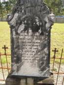 Christian P. MOES,
died 28 June 1924 aged 88 years,
husband father;
Kjerston P. MOES,
wife,
died 12 Oct 1927 aged 90 years;
Nikenbah Aalborg Danish Cemetery, Hervey Bay