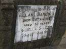 Allan SANDERS, died 20 Aug 1937 aged 53 years; Isabella SANDERS, died 18 June 1944; Nikenbah Aalborg Danish Cemetery, Hervey Bay 