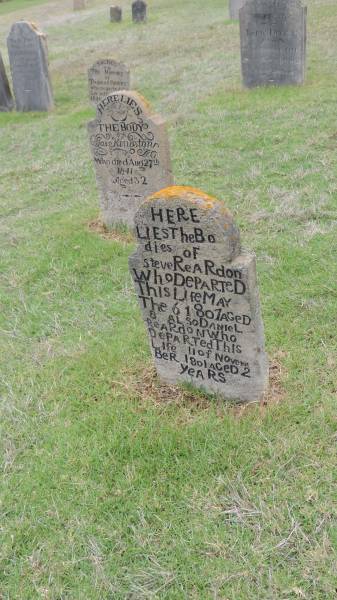Steve REARDON  | d: 6 May 1807, aged 8  |   | Daniel REARDON  | d: 11 Nov 1801 aged 2  |   | James KINGSTON  | d: 27 Aug 1841, aged 32  |   | Norfolk Island Cemetery  | 