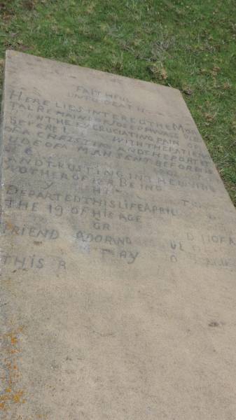 Joseph WAGS  | d: April 1802  | aged 19  |   | Norfolk Island Cemetery  | 