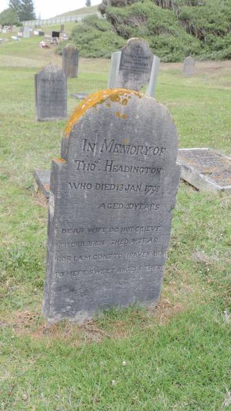 Thomas HEADINGTON  | d: 13 Jan 1798, aged 40  |   | Norfolk Island Cemetery  | 