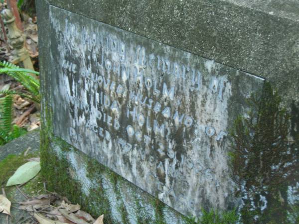 John HOLM,  | husband of Ida HOLM,  | died 29 Oct 1926 aged 47 years;  | North Tumbulgum cemetery, New South Wales  | 
