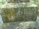 Daniel MAYE,
killed in action France 5 Oct 1917 aged 29 years;
Bernard MAYE,
died 23 Jan 1919 aged 14 years;
Patrick John MAYE,
father,
died 11 Nov 1920 aged 57 years;
Thomas Patrick MAYE,
died 26 July 1912 aged 37? years;
North Tumbulgum cemetery, New South Wales
