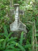 
Dorothea Mary Cecilia,
infant daughter of Alex & Catherine MYERS,
died 29 July 1898 aged 4 months;
North Tumbulgum cemetery, New South Wales
