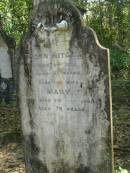 John RITCHIE,
died 2 Dec 1900 aged 81 years;
Mary,
died 7 July 1904 aged 79 years;
North Tumbulgum cemetery, New South Wales