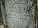 John RITCHIE,
died 2 Dec 1900 aged 81 years;
Mary,
died 7 July 1904 aged 79 years;
North Tumbulgum cemetery, New South Wales