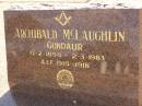 Archibald MCLAUGHLIN, Cemetery, Nyngan, New South Wales 