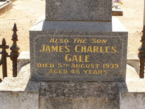 James Charles GALE,  | Cemetery,  | Nyngan, New South Wales  | 