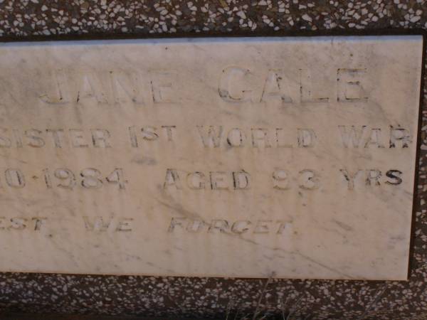 Elsie GALE,  | Cemetery,  | Nyngan, New South Wales  | 