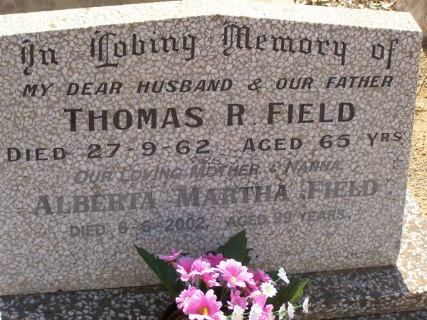 Thomas R. FIELD,  | Cemetery,  | Nyngan, New South Wales  | 