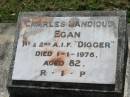 Charles Landious EGAN, died 1-1-1978 aged 82; St James Catholic Cemetery, Palen Creek, Beaudesert Shire 