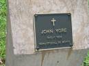 John YORE, 1819 - 1904, born Spiddal, Co. MEATH; St James Catholic Cemetery, Palen Creek, Beaudesert Shire 