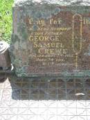 George Samuel CREWE, husband father, died 7-4-1962 aged 74 years; St James Catholic Cemetery, Palen Creek, Beaudesert Shire 