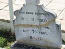 John REYNOLDS, died 13 Sept 1968 aged 70 years; St James Catholic Cemetery, Palen Creek, Beaudesert Shire 
