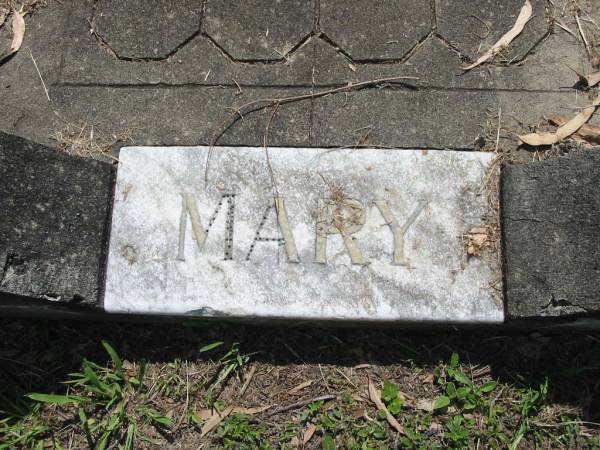 Mary WALSH,  | died 6 Jan 1941 aged 69 years;  | Edward (Ned) WALSH, husband,  | 1872 - 1916;  | St James Catholic Cemetery, Palen Creek, Beaudesert Shire  | 