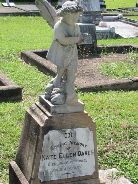 Kate Ellen OAKES,  | died 8 July 1912 aged 4 years;  | St James Catholic Cemetery, Palen Creek, Beaudesert Shire  | 