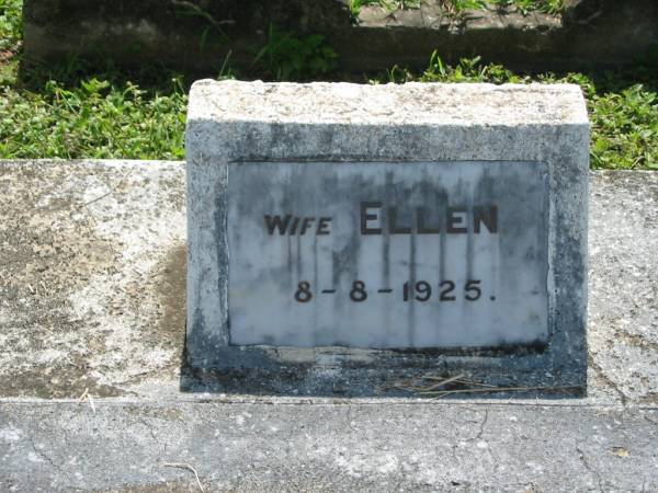 John DEVENNEY,  | born Country Donegal Ireland,  | died 6 Sept 1914 aged 78 years;  | Ellen, wife,  | died 8-8-1925;  | John, son,  | died 24-4-1937;  | Henry, son,  | died 11-6-1953;  | St James Catholic Cemetery, Palen Creek, Beaudesert Shire  | 