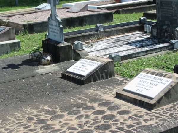 Alice E. WARD, wife mother,  | died 27 May 1964 aged 64 years;  | George Francis WARD,  | died 29-7-1976 aged 83 years;  | St James Catholic Cemetery, Palen Creek, Beaudesert Shire  | 