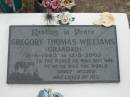Gregory Thomas WILLIAMS (Grandad), 21-6-1943 - 12-6-2000; Parkhouse Cemetery, Beaudesert 