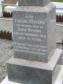 David VEIVERS, died 5 Oct 1910 aged 74 years, husband; Louisa VEIVERS, wife of David VEIVERS, died 8 Nov 1922 aged 75 years; Parkhouse Cemetery, Beaudesert 