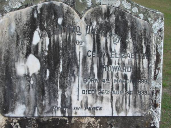 Celia Elizabeth HOWARD  | B:  4 Mar 1893  | D: 26 Aug 1933  |   | Parkhouse Cemetery, Beaudesert  | 