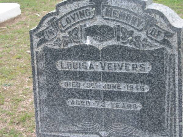 Louisa VEIVERS, died 3 June 1946 aged 73 years;  | Parkhouse Cemetery, Beaudesert  | 