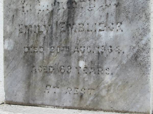 Emily EMBLIDGE; 20 Aug 1964; aged 89  | Peachester Cemetery, Caloundra City  | 