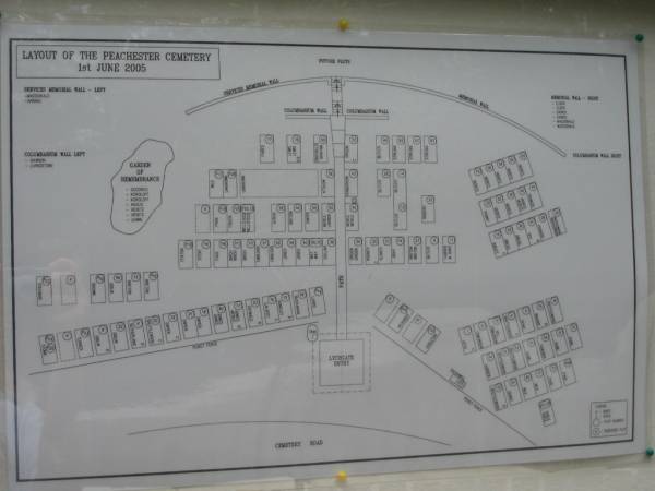 Layout and section map  | Peachester Cemetery, Caloundra City  | 