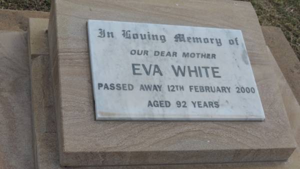 Eva WHITE  | d: 12 Feb 2000 aged 92  |   | Peak Downs Memorial Cemetery / Capella Cemetery  | 