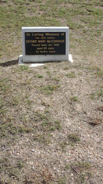 Esther Mary McCORMACK  | d: Jan 1988 aged 86  |   | Peak Downs Memorial Cemetery / Capella Cemetery  | 