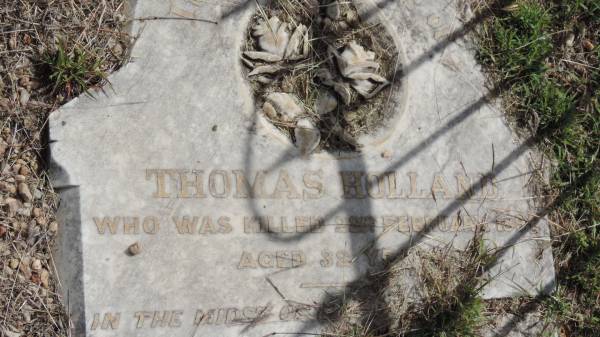 Thomas HOLLAND  | d: 22 Feb 1894 aged 32  |   | Peak Downs Memorial Cemetery / Capella Cemetery  | 